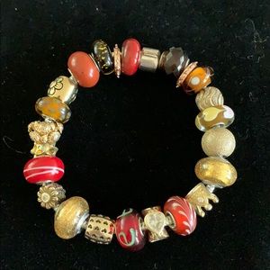 Pandora like Beaded charm bracelet